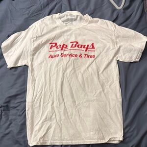 Pep Boys White T-Shirt with Red Logo